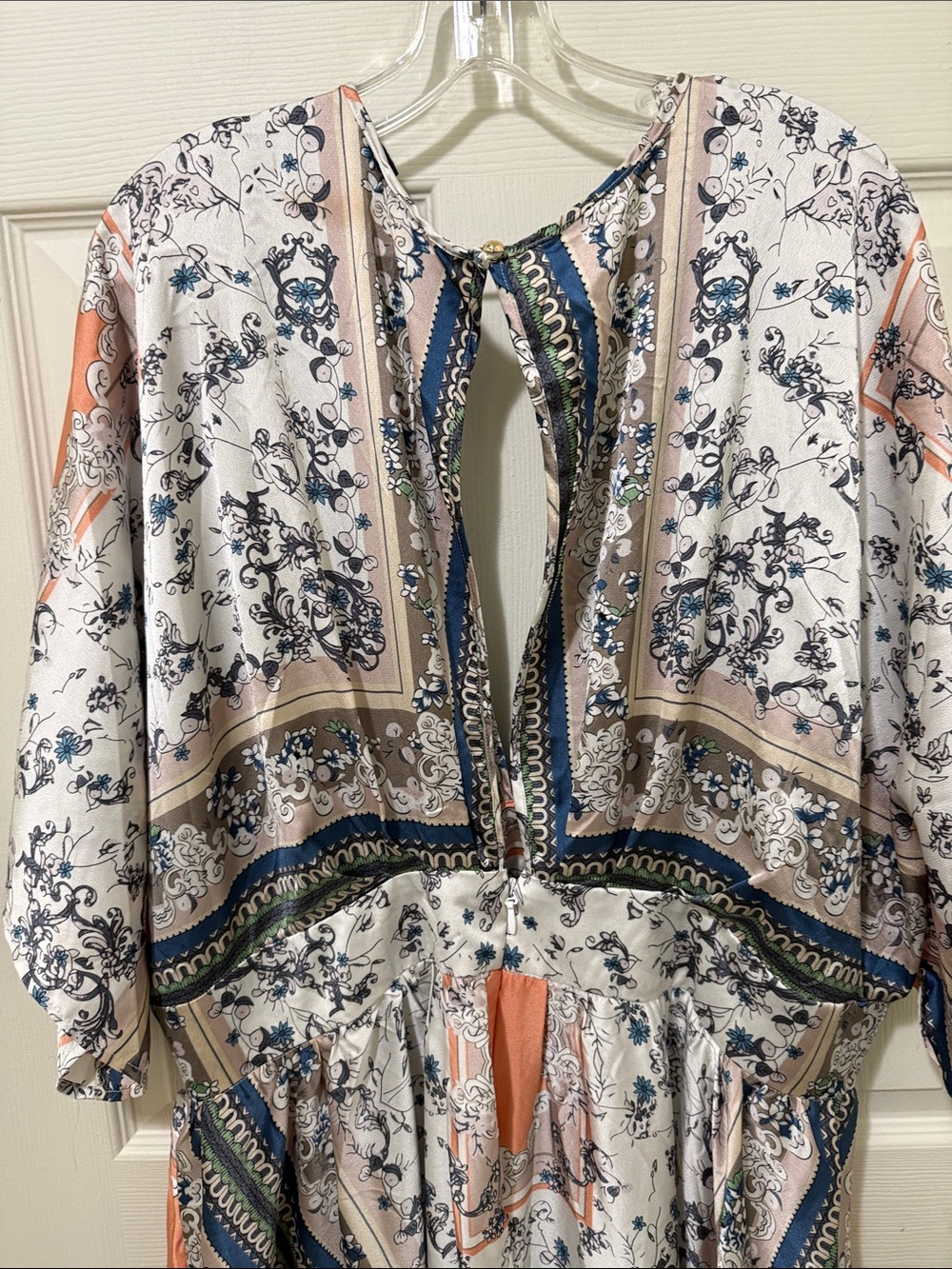 Fashion Nova 3X  Blue, Green and Cream Floral Bohemian style dress. - Picture 8 of 10